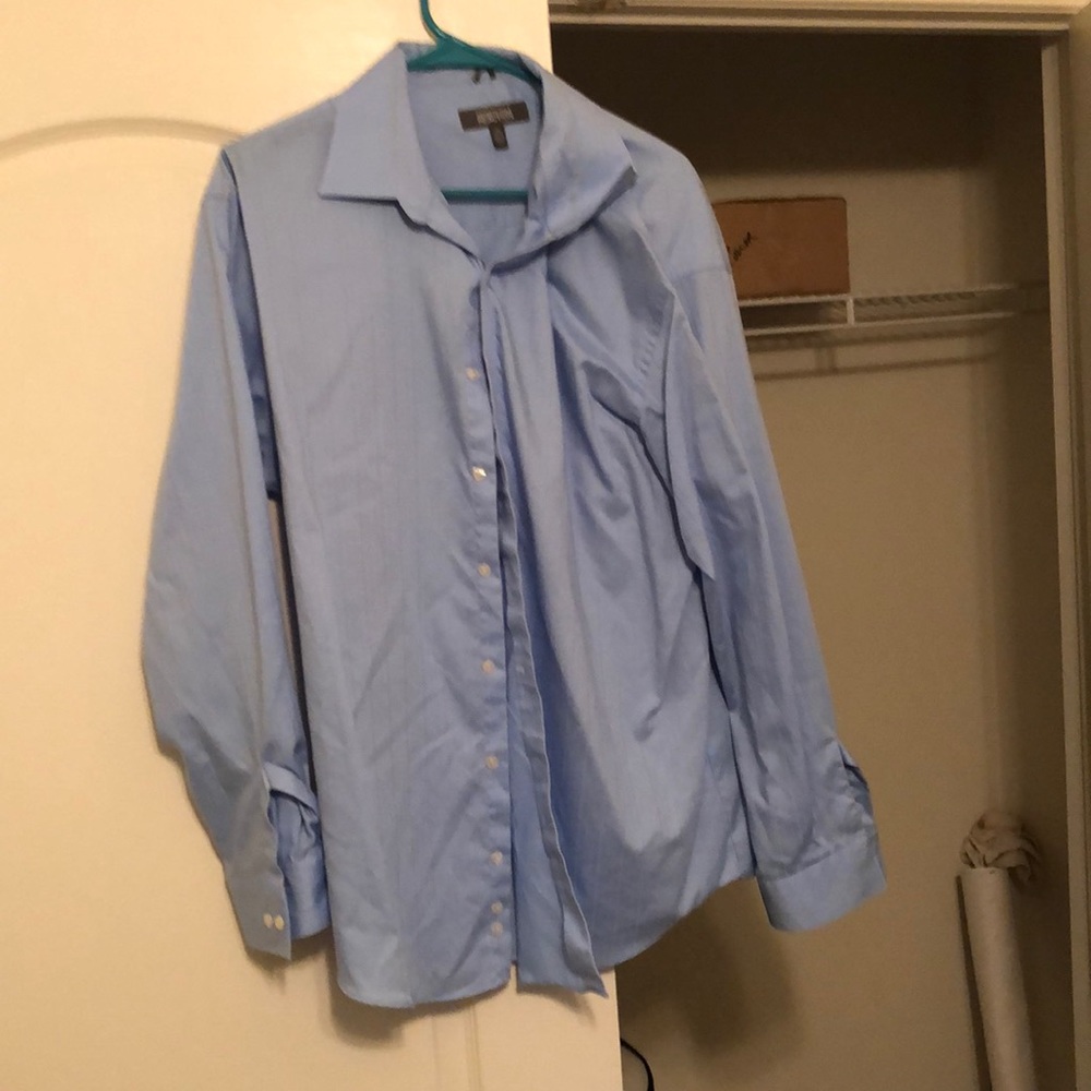 Wrinkle free blue dress shirt